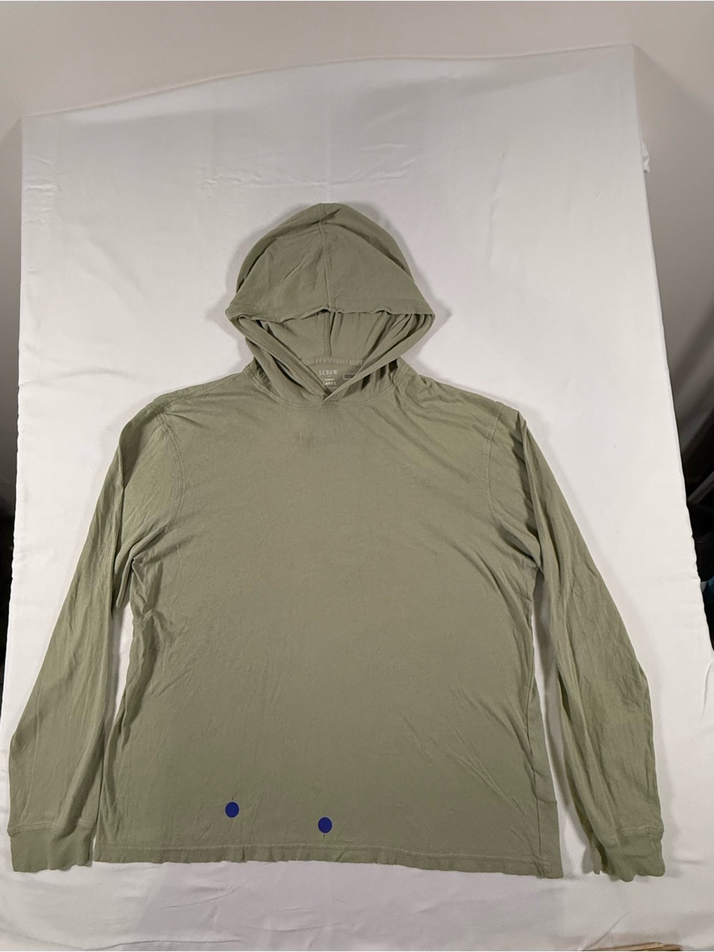 J. Crew Olive Green Men's Lightweight Hooded Long-Sleeve